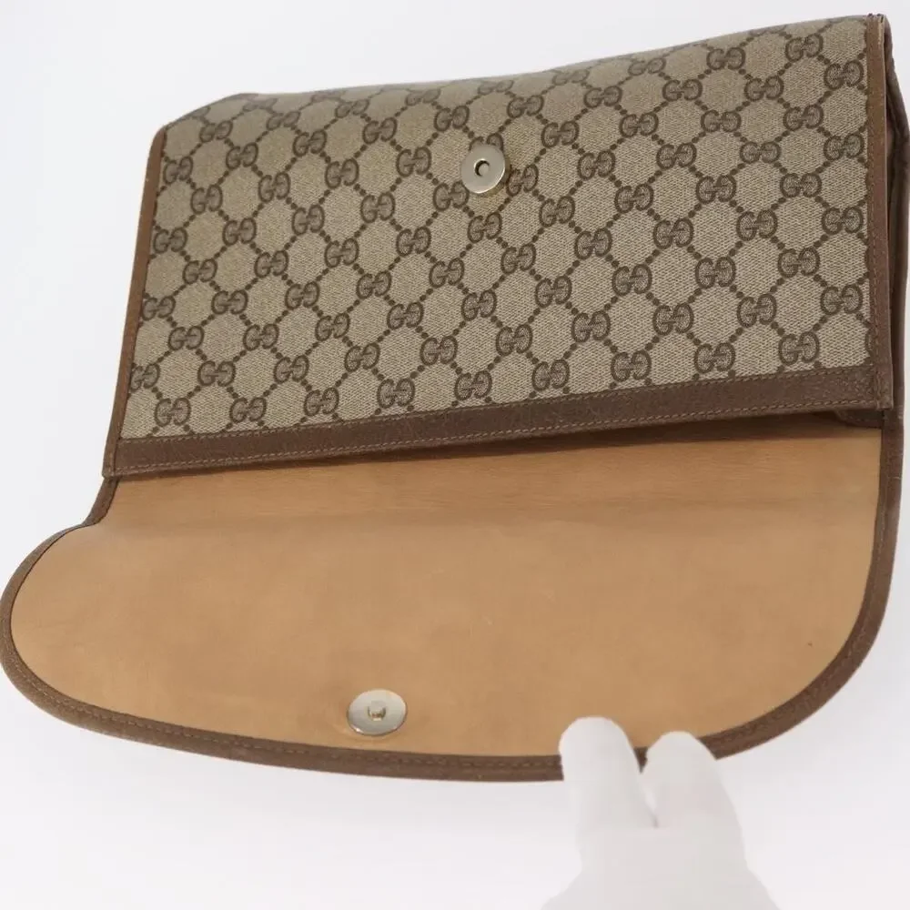 Gucci GG Supreme Web Clutch Bag Beige